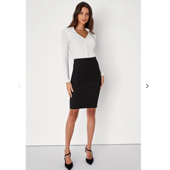 Pencil It In Black Bodycon Pencil Skirt - Picture 2 of 7